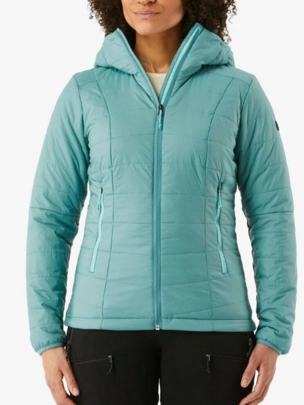 Forclaz Decathlon Turquoise Warm Puffer Jacket Size L